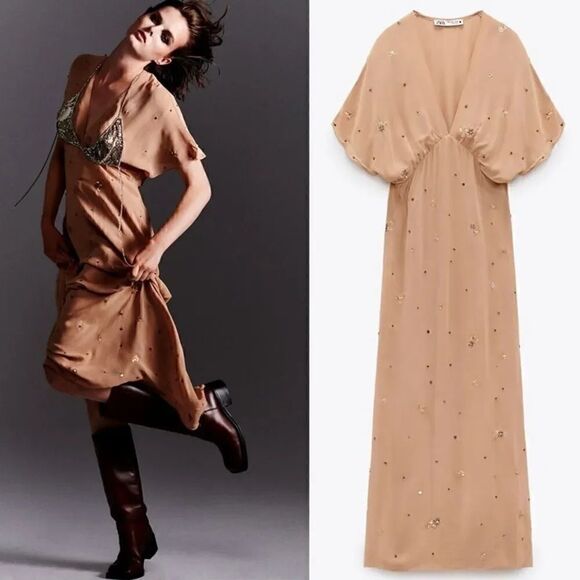 Zara Dresses & Skirts - ZARA BEADED SEQUIN EMBROIDERED DRESS - LIMITED EDITION